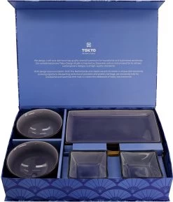 Tokyo Design Studio Glassy Blue Sushi Servies - 8 Delig - 2 Persoons