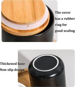 Voorraadpotten Keramiek - Suikerpot 3 Stuks - Deksel Bamboe - Luchtdict Voorraadbussen Potten - Zwart 8 Voorraadpotten Keramiek - Suikerpot 3 Stuks - Deksel Bamboe - Luchtdict Voorraadbussen Potten - Zwart -Korting Op Tafelgerei 1037x1200 1