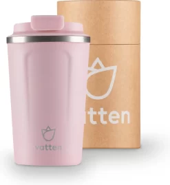 Vatten® Premium RVS Koffiebeker To Go - Lichtroze - 380ml - Thermosbeker - Theebeker