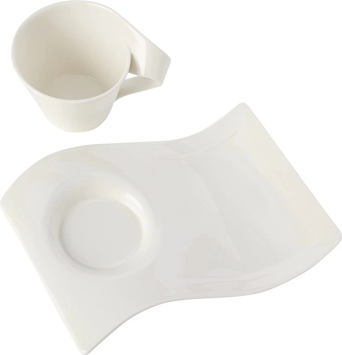 Villeroy & Boch New Wave Cappuccinoset - 8 Delig - Wit 2 Villeroy & Boch New Wave Cappuccinoset - 8 Delig - Wit - Afbeelding 2