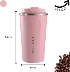 Thermosbeker - Koffiebeker To Go - Travel Mug - Dubbelwandig, RVS & Lekvrij - Thermosbeker Koffie - 380 ML – Roze -Korting Op Tafelgerei 1169x1200 1
