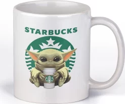 Mok Bedrukt Met Baby Yoda | Starbucks | Koffiebeker | Starwars Beker | Cadeau Voor Hem | Man | Haar | Vrouw