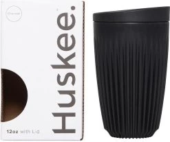 HuskeeCup & Deksel - Koffiebeker - Large - 12oz/36cl - Charcoal -Korting Op Tafelgerei 1200x1007