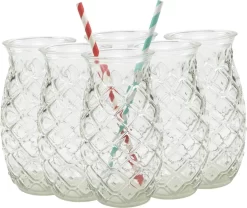 Merkloos Beker - Glas Ananas - 6 Stuks - Zomer - Cocktail -400ml -Korting Op Tafelgerei 1200x1009 2