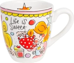 Blond Amsterdam Even Bijkletsen Mini Mok - Roze Rand