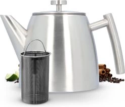 Vaja® Theepot Camille Met Filter - Zilver - 1.0L - RVS Dubbelwandig - Theekan -Korting Op Tafelgerei 1200x1027 2