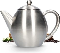 Vaja Valerie - Theepot Met Filter - Dubbelwandig - RVS - 1.2L -Korting Op Tafelgerei 1200x1068