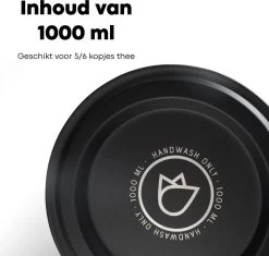 Vatten® - Premium RVS Theepot - Incl. RVS Theefilter - 1L - Zwart - Dubbelwandig -Korting Op Tafelgerei 1200x1143 4