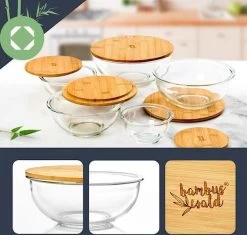 Klarstein Glazen Serveerschaal Met Bamboe Deksel - Afwasmachinebestendig - Veelzijdig Inzetbaar -Korting Op Tafelgerei 1200x1144 2