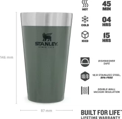 Stanley The Stacking Beer Pint 0,47l - Beker - Hammertone Green -Korting Op Tafelgerei 1200x1165 1