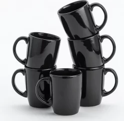 Lite-Body - Hermes - Thee Beker 30cl Set Van 6 - Mystique Zwart