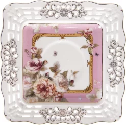 Clayre & Eef Kop En Schotel 200 Ml Roze Wit Porselein Rond Bloemen Servies Cadeau Voor Haar Cappuccino -Korting Op Tafelgerei 1200x1188