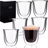 Dubbelwandige ESPRESSO Glazen Van Borosilicaat - Warme En Koude Dranken Kopjes - 70 ML - Set Van 6
