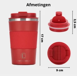 Castagnola Design RVS Koffiebeker To Go - Rood - 380ml - Thermosbeker - Theebeker -Korting Op Tafelgerei 1200x1191 3