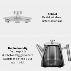 Castagnola Theepot Met Filter – Theekan – Theepot Dubbelwandig – Theepot Roestvrijstaal – Hoogwaardig RVS – 1 Liter – 5 Kopjes Thee – Zilver 10 Castagnola Theepot Met Filter – Theekan – Theepot Dubbelwandig – Theepot Roestvrijstaal – Hoogwaardig RVS – 1 Liter – 5 Kopjes Thee – Zilver -Korting Op Tafelgerei 1200x1195 10