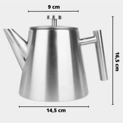 Castagnola Theepot Met Filter – Theekan – Theepot Dubbelwandig – Theepot Roestvrijstaal – Hoogwaardig RVS – 1 Liter – 5 Kopjes Thee – Zilver 8 Castagnola Theepot Met Filter – Theekan – Theepot Dubbelwandig – Theepot Roestvrijstaal – Hoogwaardig RVS – 1 Liter – 5 Kopjes Thee – Zilver -Korting Op Tafelgerei 1200x1195 8