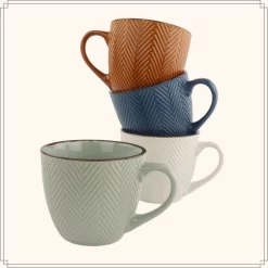OTIX Koffiekopjes - Met Oor - Set Van 4 - Verschillende Kleuren - Aardewerk - 250 Ml -Korting Op Tafelgerei 1200x1200 378