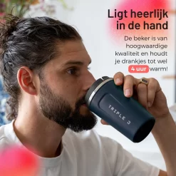 Triple J® Koffiebeker To Go - Thermosbeker - BPA & Lekvrij - 380ml - Blauw -Korting Op Tafelgerei 1200x1200 440