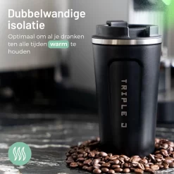 Triple J® Koffiebeker To Go - Thermosbeker - BPA & Lekvrij - 510ml - Zwart -Korting Op Tafelgerei 1200x1200 462