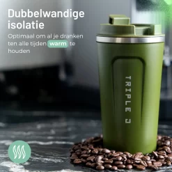 Triple J® Koffiebeker To Go - Thermosbeker - BPA & Lekvrij - 510ml - Groen -Korting Op Tafelgerei 1200x1200 470