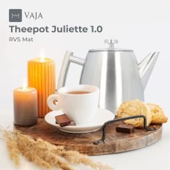 Vaja® Theepot Camille Met Filter - Zilver - 1.0L - RVS Dubbelwandig - Theekan -Korting Op Tafelgerei 1200x1200 641