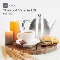 Vaja Valerie - Theepot Met Filter - Dubbelwandig - RVS - 1.2L -Korting Op Tafelgerei 1200x1200 658