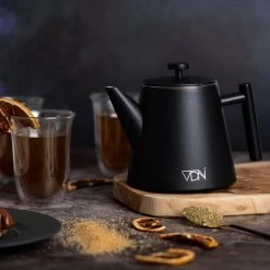 VDN RVS Theepot Dubbelwandig Met Filter - Zwarte Theekan 1 Liter - 902 -Korting Op Tafelgerei 1200x1200 678