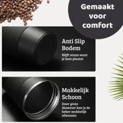 Mmoods Thermosbeker Voor Koffie En Thee 380ml - Koffiebeker To Go - Reisbeker Voor Auto - Herbruikbare Drinkfes Voor Warme En Koude Dranken - Ecologische Thermoskan Zwart Geschenk -Korting Op Tafelgerei 1200x1200 69