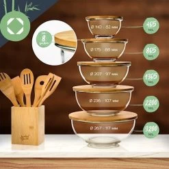 Klarstein Glazen Serveerschaal Met Bamboe Deksel - Afwasmachinebestendig - Veelzijdig Inzetbaar -Korting Op Tafelgerei 1200x1200 793