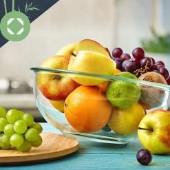 Klarstein Glazen Serveerschaal Met Bamboe Deksel - Afwasmachinebestendig - Veelzijdig Inzetbaar -Korting Op Tafelgerei 1200x1200 795