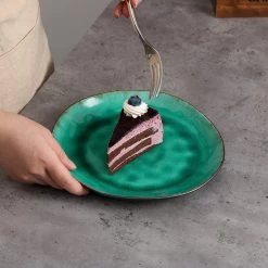 Merkloos Combiservies, 24-delig Coco Tafelservies Van Aardewerk, Raku Glazuur Effect Serviesset, Bevat Mueslikommen, Dessertborden En Dinerborden Voor 8 Personen In Vintage Look, Groen -Korting Op Tafelgerei 1200x1200 908