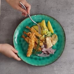 Merkloos Combiservies, 24-delig Coco Tafelservies Van Aardewerk, Raku Glazuur Effect Serviesset, Bevat Mueslikommen, Dessertborden En Dinerborden Voor 8 Personen In Vintage Look, Groen -Korting Op Tafelgerei 1200x1200 912