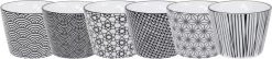 Tokyo Design Studio - Nippon Black Kopjes 180 Ml - Set Van 6 Stuks - Porselein - Zonder Geschenkdoos