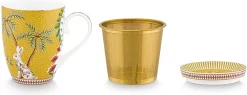 Pip Studio La Majorelle Yellow - Theeset - Porselein - Mok + Theezeef + Theetip - Porselein - 350ml - Geel Servies - Pasen - Konijn -Korting Op Tafelgerei 1200x463 1