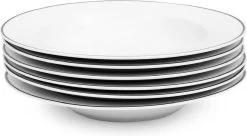 Serviesset Bordenset 6 Persoons 18 Delig - Wit Met Zwart Randje -Korting Op Tafelgerei 1200x662 1