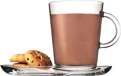 Pasabahce Tribeca Theeglas Met Schotel 400 Ml - Gehard Glas - 2 Stukst