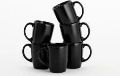 Lite-Body - Hermes - Thee Beker 30cl Set Van 6 - Zwart Mat