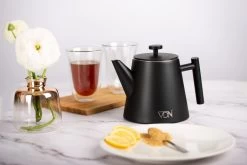 VDN RVS Theepot Dubbelwandig Met Filter - Zwarte Theekan 1 Liter - 902 -Korting Op Tafelgerei 1200x800 80