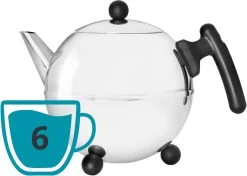 Bredemeijer - Theepot Bella Ronde 1,2L Zwart Beslag - Dubbelwandig -Korting Op Tafelgerei 1200x855