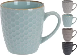 Excellent Houseware Set Van 8x Stuks Luxe Gekleurde Stoneware Bekers/koffiekopjes 200 Ml - Kopjes/koffiebekers
