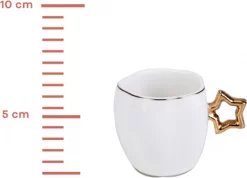 Karaca -Star- Set Van 6 Koffiekopset 80 Ml- Koffiekopjes Voor 6 Personen-Turkse Koffie-Moccakop-espressokop-12-delig, Witgoud, 6 Espressokopjes En 6 Schoteltjes, Mokkakopjes, Porselein, Koffieservies -Korting Op Tafelgerei 1200x867