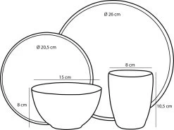 Mica Decorations Tabo Serviesset 4 Persoons - Zwart -Korting Op Tafelgerei 1200x900 145