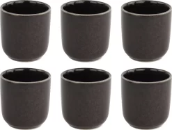 Orange85 Koffiekopjes - Espresso Kopjes - Set Van 6 - 100 Ml - Zwart
