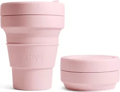 STOJO - Opvouwbare Beker - To Go - Roze - 237ml (8oz) - Herbruikbaar