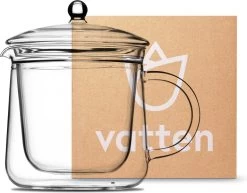 Vatten® Premium Glazen Theepot - 700ml - Dubbelwandig - Anti-drup - Transparant