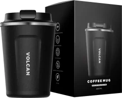 Volcan RVS Koffiebeker To Go - Thermosbeker - Theebeker - Coffee - Zwart