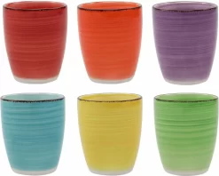 Tavola - Koffiemokken - Zonder Oor - Kleurrijk - Aardewerk - 160Ml - 6 Stuks - Ibizia -Korting Op Tafelgerei 1200x964 4