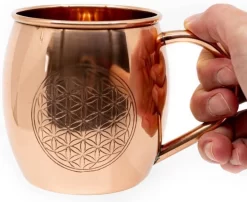 Koperen Beker Flower Of Life Geëtst (470 Ml) -Korting Op Tafelgerei 1200x982
