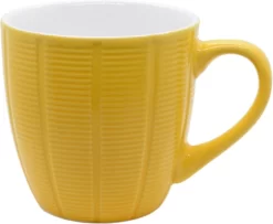 Orange85 Koffiekopjes Gekleurd - Set Van 6 - Koffiemokken - Streep - 200 Ml - Reliëf - Aardewerk - Met Oor - Theemokken -Korting Op Tafelgerei 1200x984