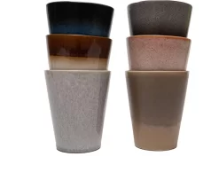 Koffiekopjes - Earth Koffiemok - 310ML - Koffiebeker - Set Van 6 Kopjes - Porselein - Hip En Trendy
